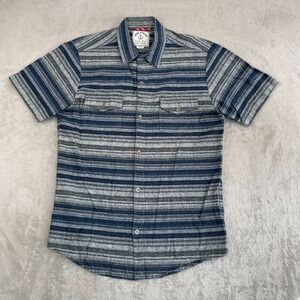 Iron & Resin Freedom Riders Handmade Shirt Men Medium Blue Grey USA Made NWOT